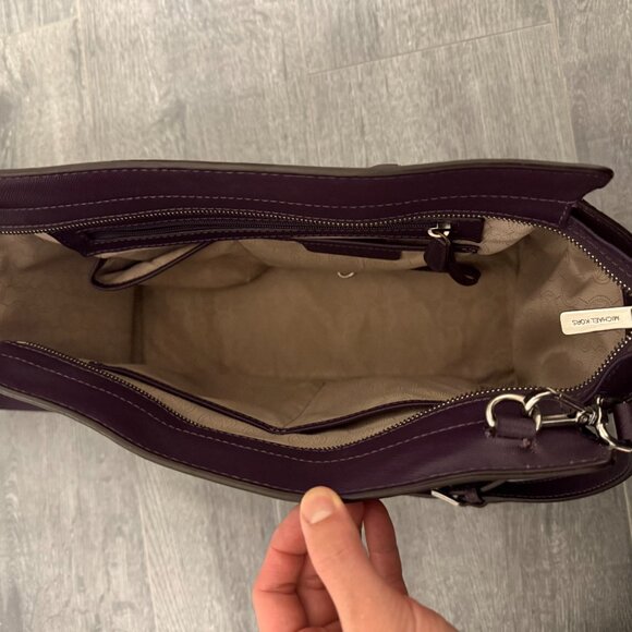 Michael Kors Saffiano Leather Satchel - Deep Plum - Picture 7 of 8